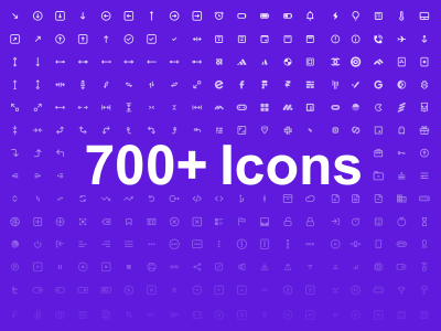 700 векторных, редактируемых иконок